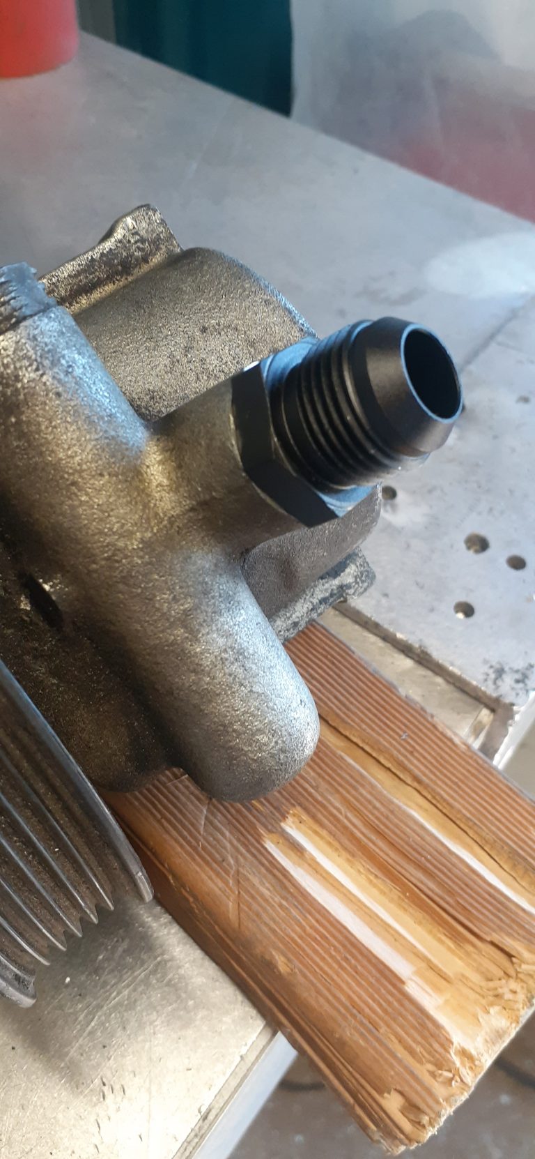 Barra Power Steering Tank delete An Fitting Custom Alloy Welding