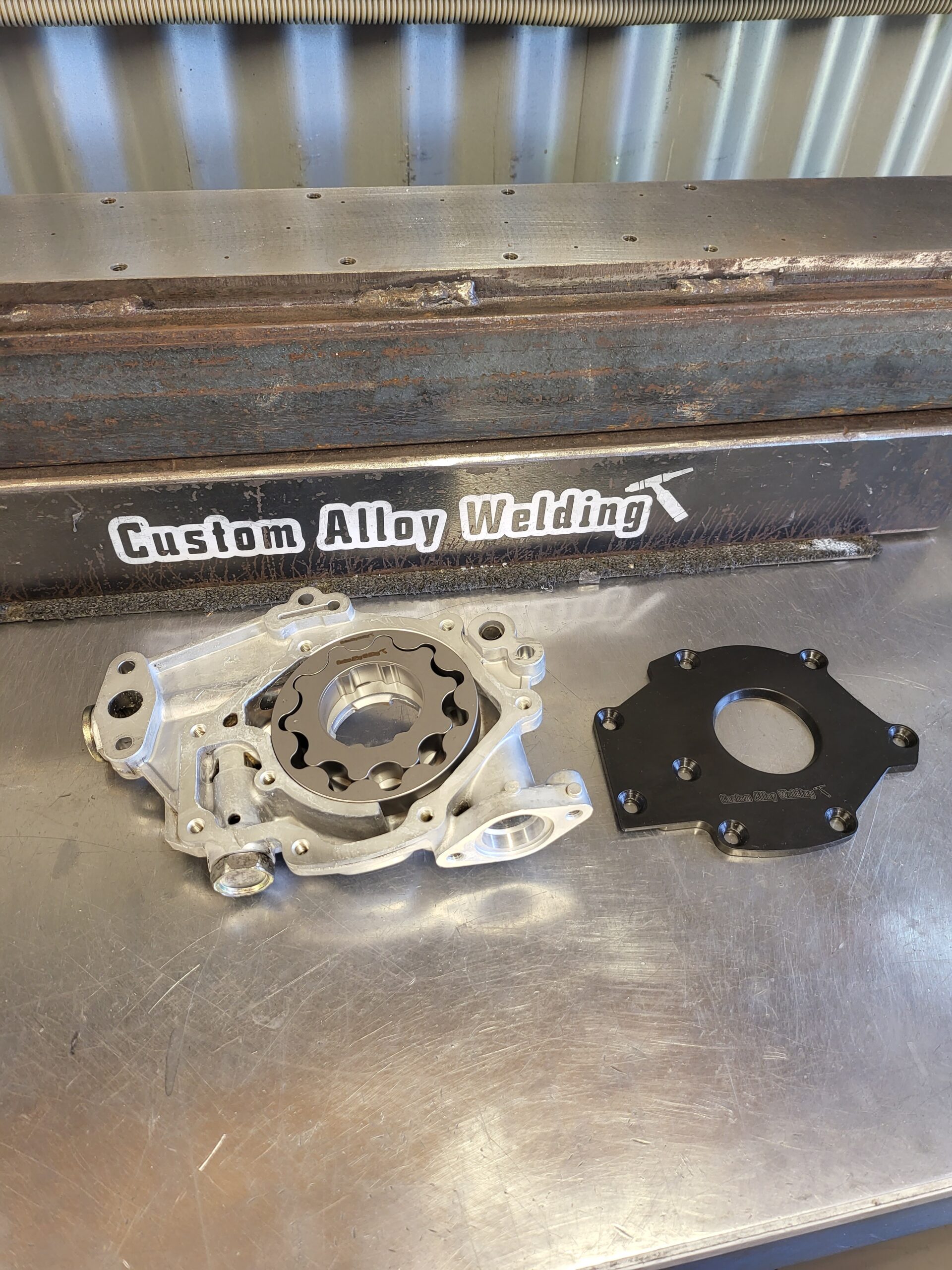 Barra Oil pump gears and backing plate kit Custom Alloy Welding